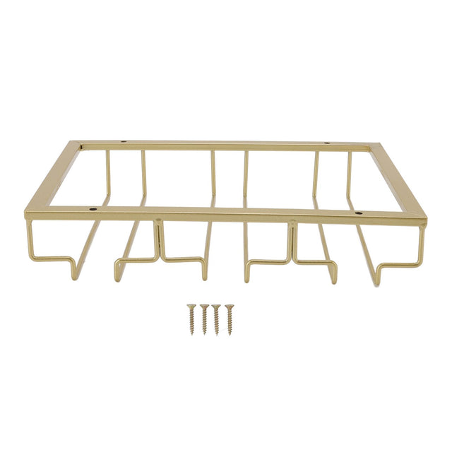 Gold metal under cabinet wine glass rack