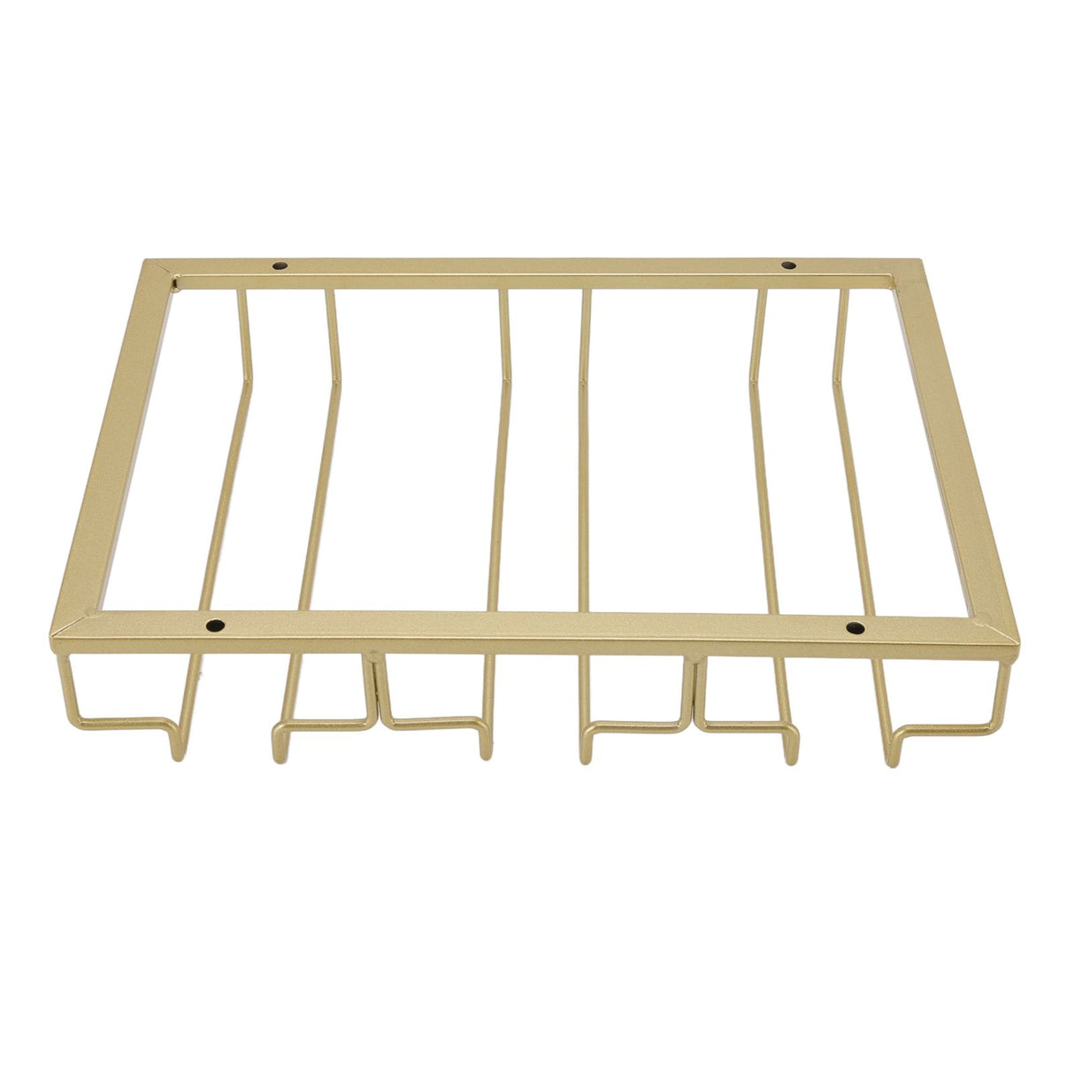 Gold metal under cabinet wine glass rack