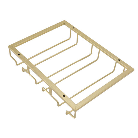 Gold metal under cabinet wine glass rack