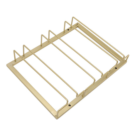 Gold metal under cabinet wine glass rack