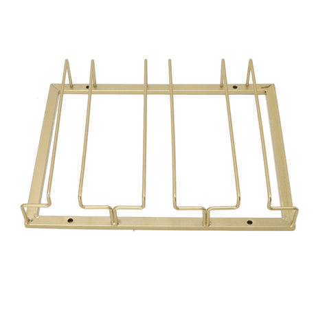 Gold metal under cabinet wine glass rack