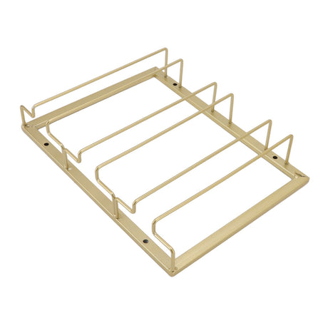 Gold metal under cabinet wine glass rack