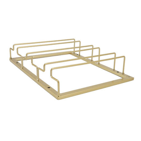 Gold metal under cabinet wine glass rack