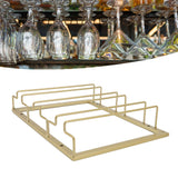 Gold metal under cabinet wine glass rack