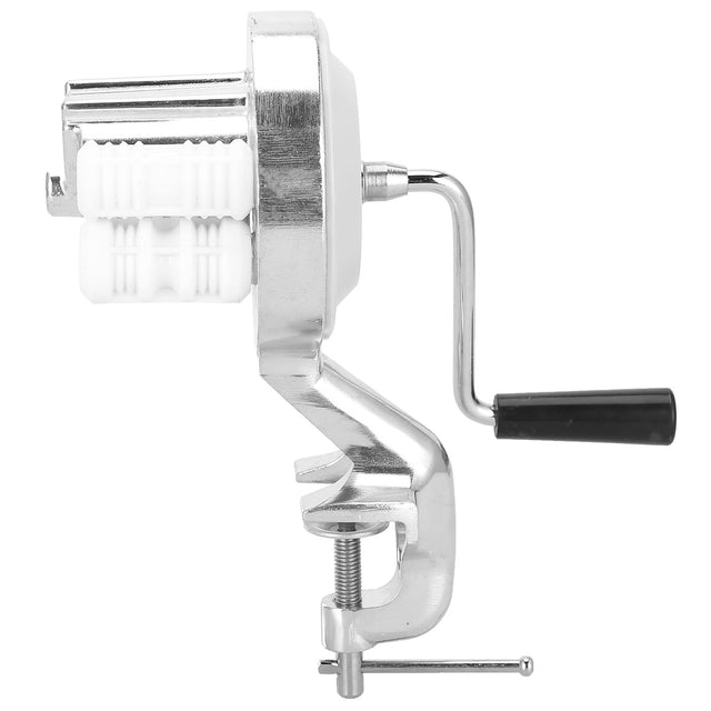Manual macaroni maker in stainless steel with hand crank, 25 cm tall