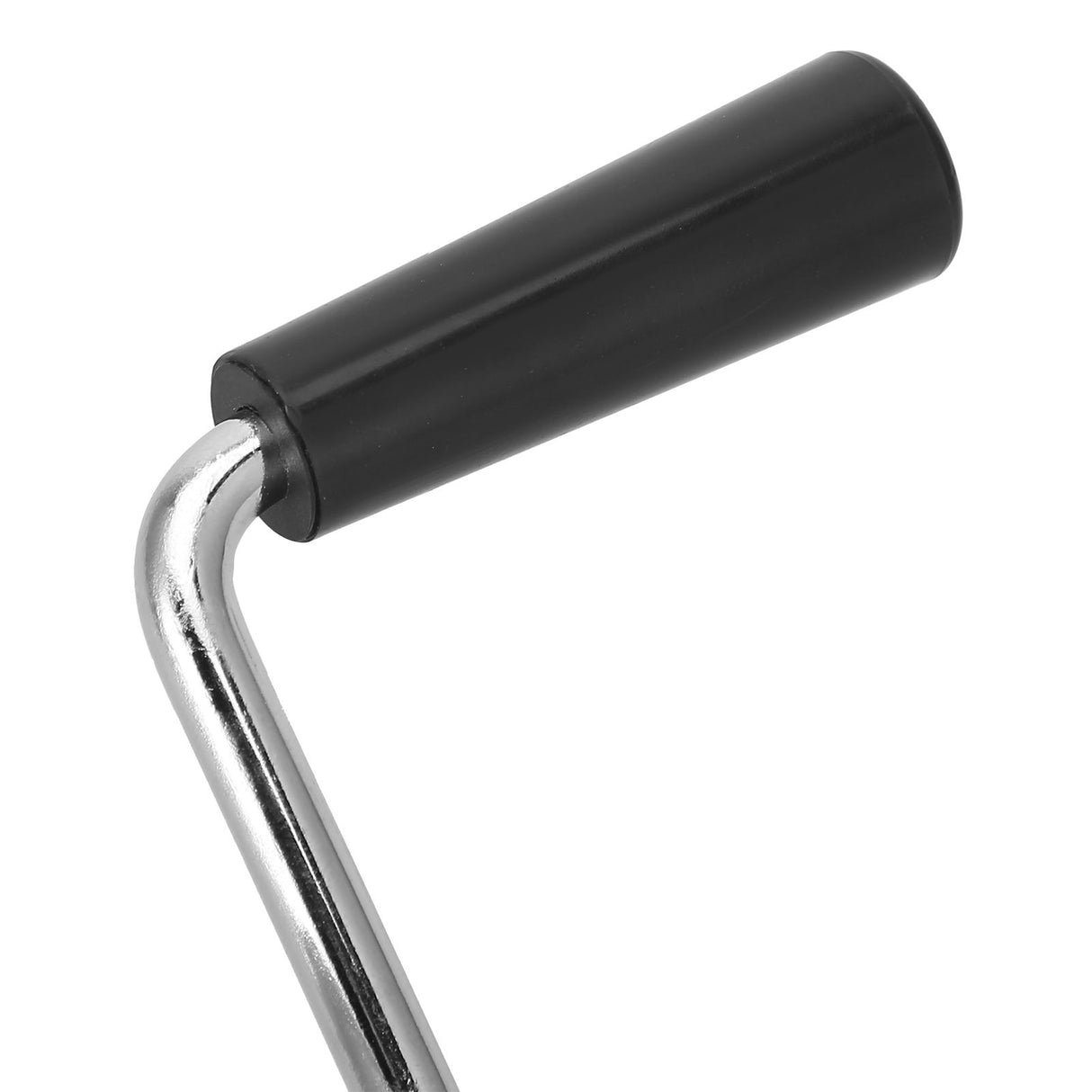 Hand turning the crank of the stainless steel macaroni maker