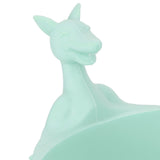 Silicone baby feeding bowl and spoon set with suction base in light green