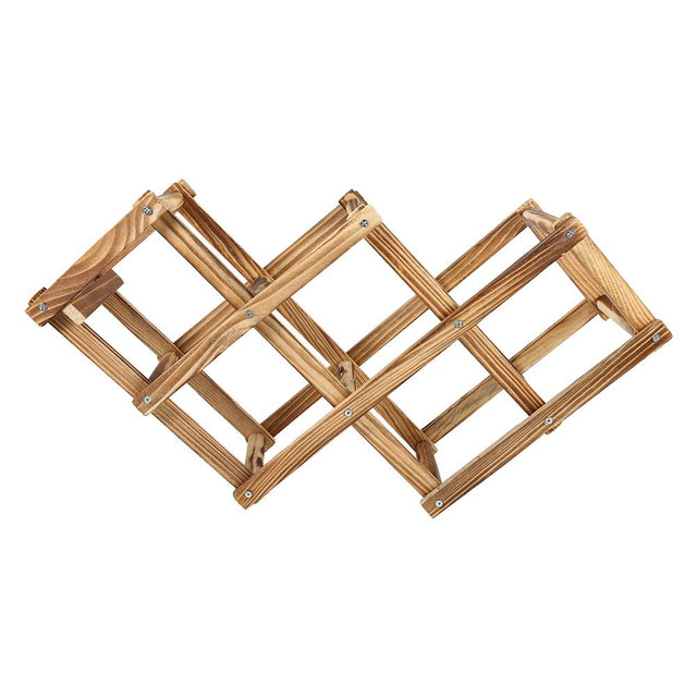 Foldable timber wine rack 6 bottle