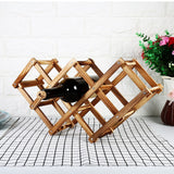 Foldable timber wine rack 6 bottle