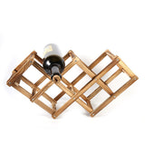 Foldable timber wine rack 6 bottle