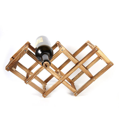 Foldable timber wine rack 6 bottle