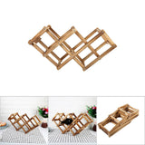 Foldable timber wine rack 6 bottle