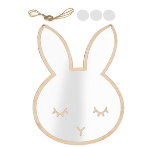 Rabbit shaped acrylic decorative wall mirror for kids