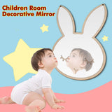 Rabbit shaped acrylic decorative wall mirror for kids