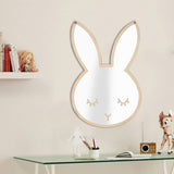 Rabbit shaped acrylic decorative wall mirror for kids