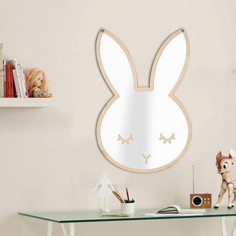 Rabbit shaped acrylic decorative wall mirror for kids