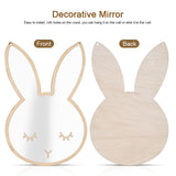 Rabbit shaped acrylic decorative wall mirror for kids