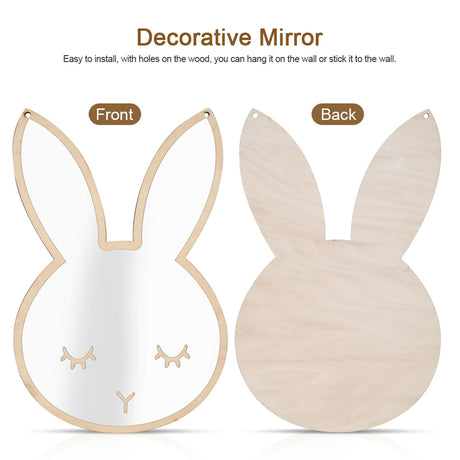 Rabbit shaped acrylic decorative wall mirror for kids