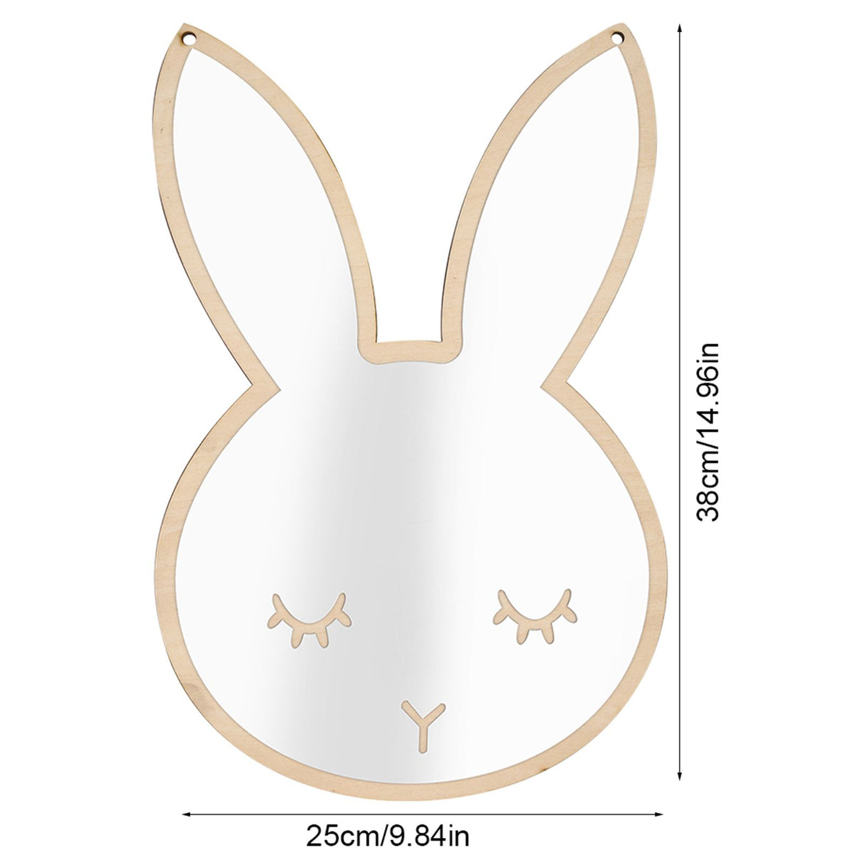 Rabbit shaped acrylic decorative wall mirror for kids
