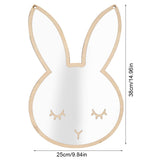 Rabbit shaped acrylic decorative wall mirror for kids