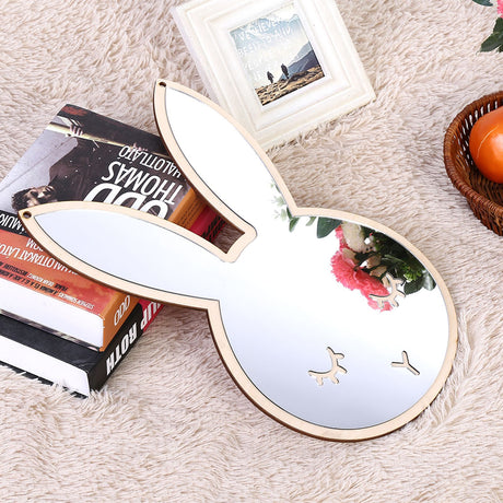Rabbit shaped acrylic decorative wall mirror for kids