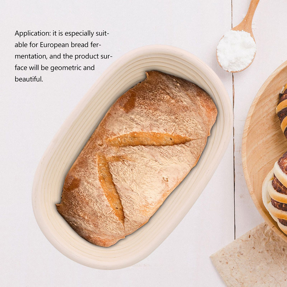 Banneton basket with proofing dough