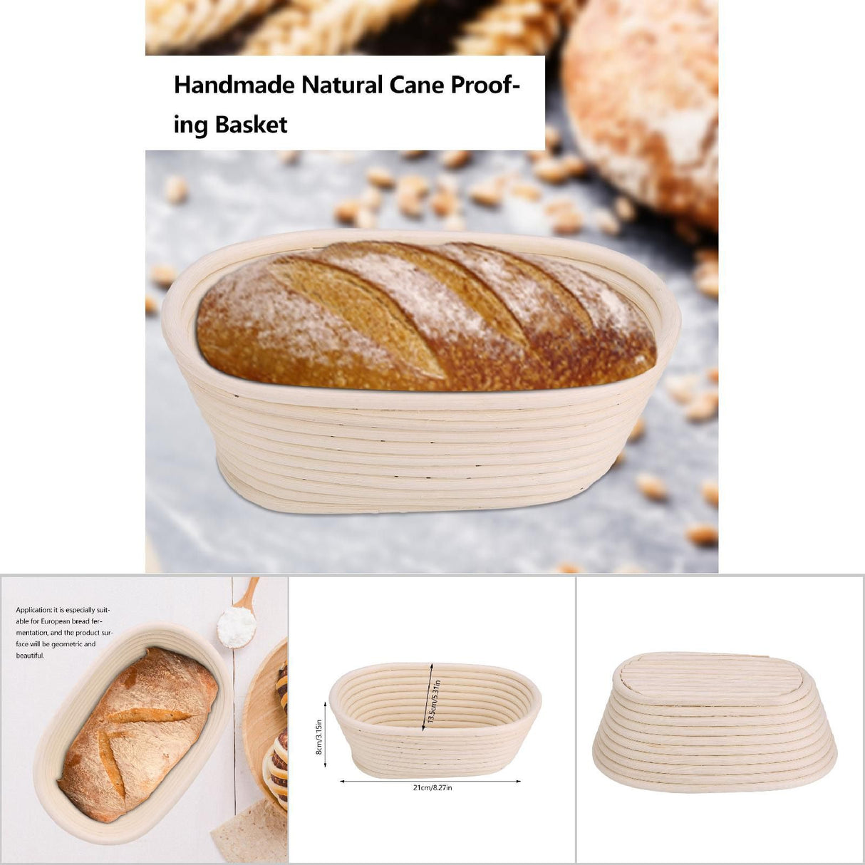 Natural cane banneton proofing basket dimensions