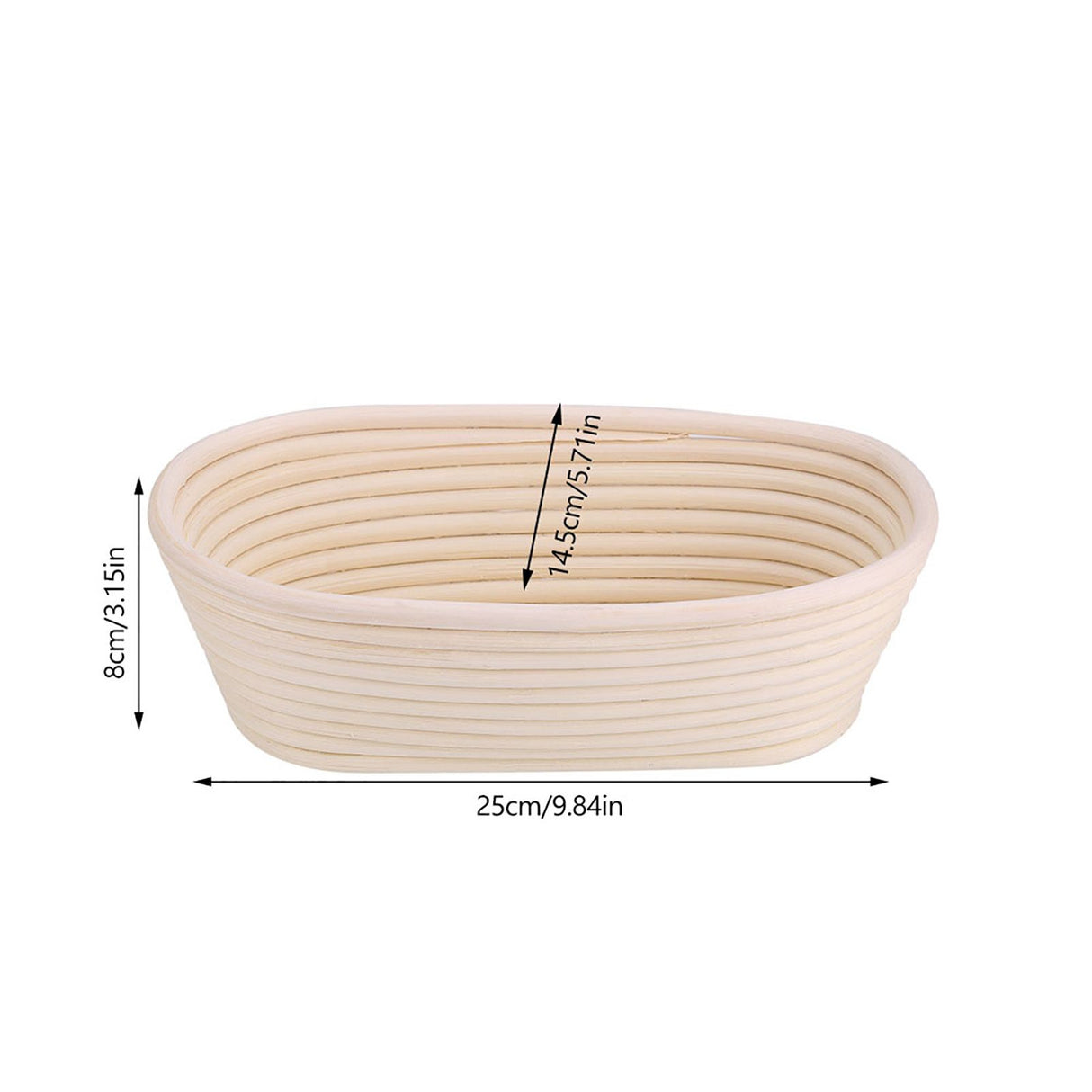 Natural rattan banneton with dough