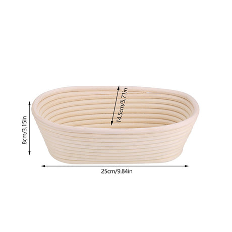 Natural rattan banneton with dough