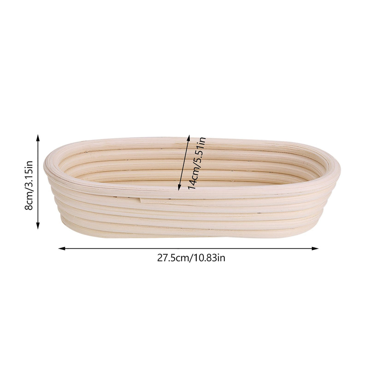 Natural rattan banneton with dough