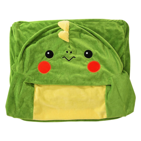 Kids plush sofa folded out into a flat bed