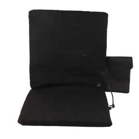 Edith black padded heated stadium seat cushion