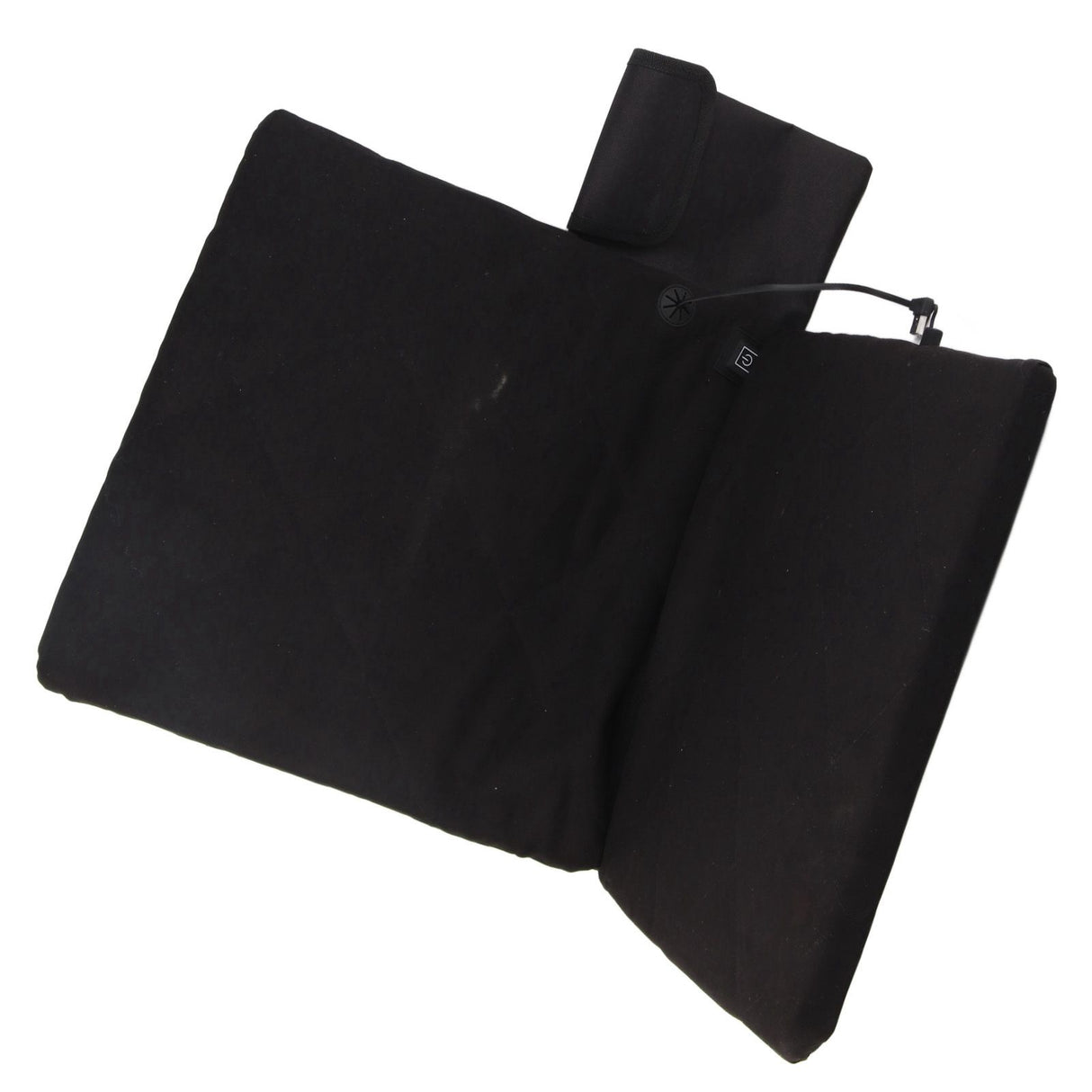 Edith Heated Seat Cushion, Foldable Stadium Pad with Backrest, 3 Heat Levels, Black