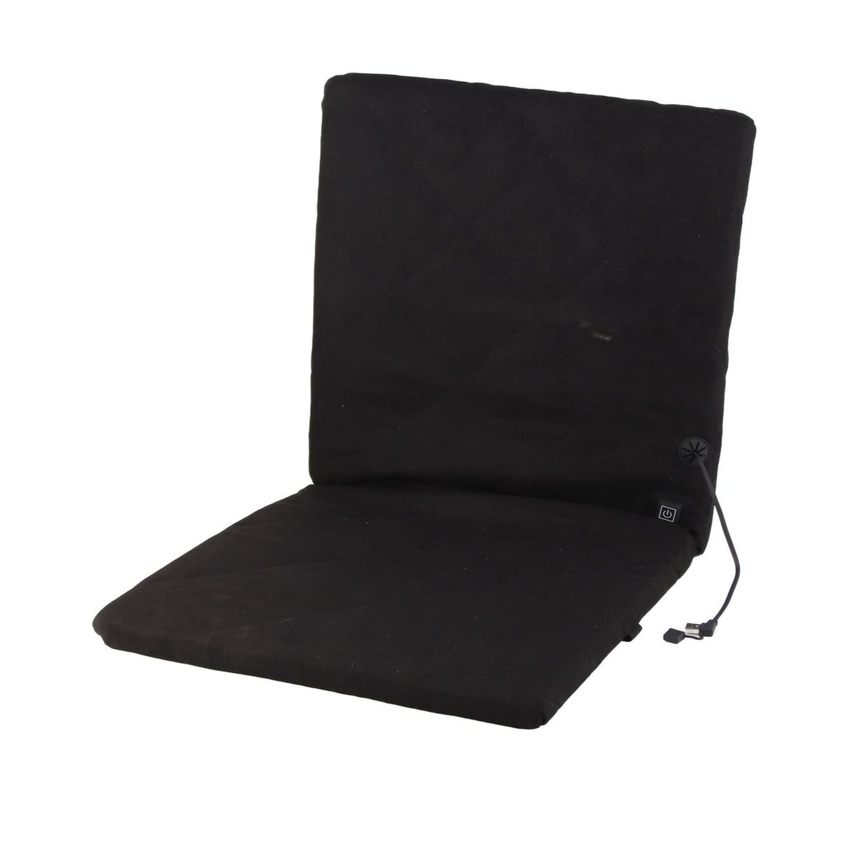 Edith Heated Seat Cushion, Foldable Stadium Pad with Backrest, 3 Heat Levels, Black
