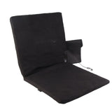 Edith Heated Seat Cushion, Foldable Stadium Pad with Backrest, 3 Heat Levels, Black