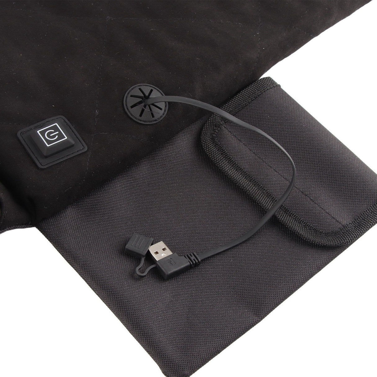 Edith Heated Seat Cushion, Foldable Stadium Pad with Backrest, 3 Heat Levels, Black