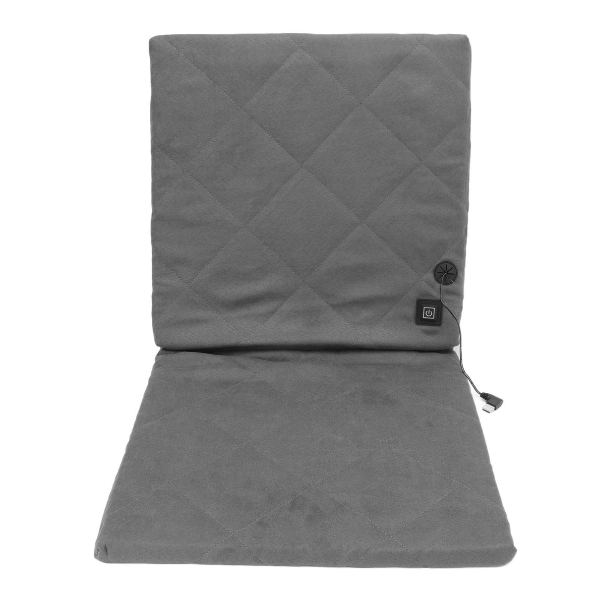 Edith Heated Seat Cushion, Foldable Stadium Pad with Backrest, 3 Heat Levels, Grey