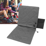 Edith Heated Seat Cushion, Foldable Stadium Pad with Backrest, 3 Heat Levels, Grey