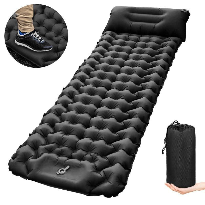 Bugaboo black nylon inflatable sleeping pad with pillow
