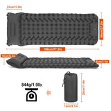 Bugaboo Sleeping Pad, Ultralight Inflatable with Built In Pump and Pillow, Black