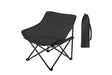Black compact folding camp chair with double layer Oxford fabric and square base