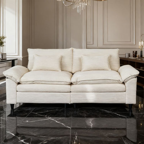 Esme Two Seater Sofa, White, view 3