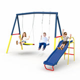 Kids swing set outdoor setup