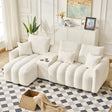 Blanes Black teddy fabric corner sofa in a modern living room