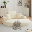 Tarragona Beige velvet sofa bed in a modern living room
