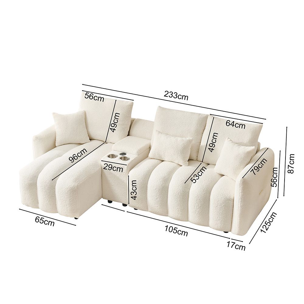 Willow Teddy Corner Sofa, White, view 10