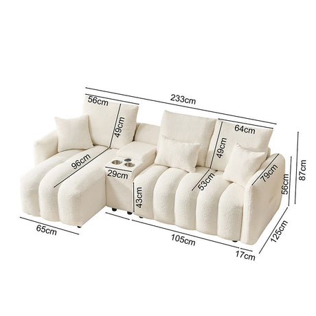 Willow Teddy Corner Sofa, White, view 10