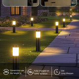 Black solar garden light close up
