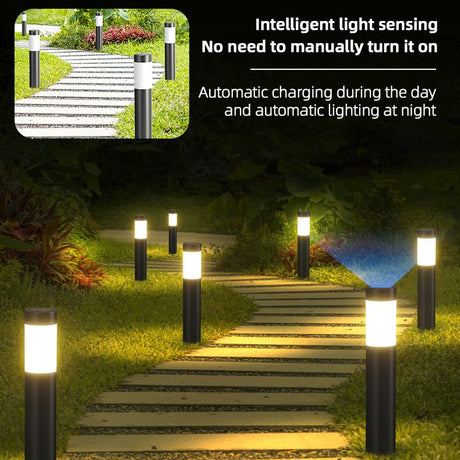 Solar powered garden post lamp
