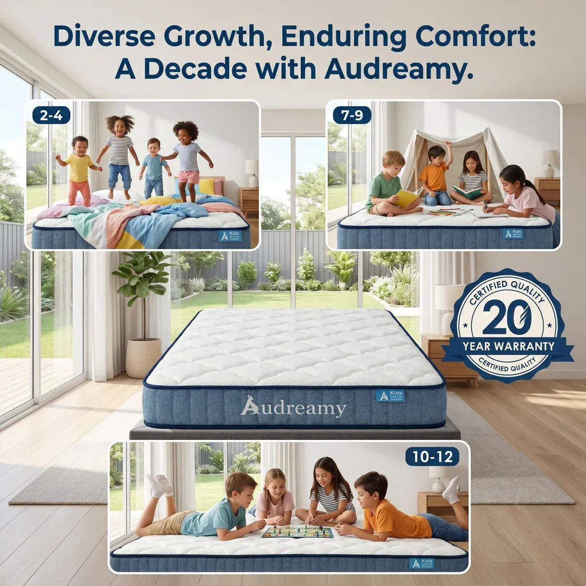 Kids cool gel pocket spring mattress, firm, 15cm king single